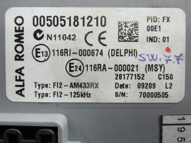 Alfa Romeo Mito  immobiliser doboz 50518121
