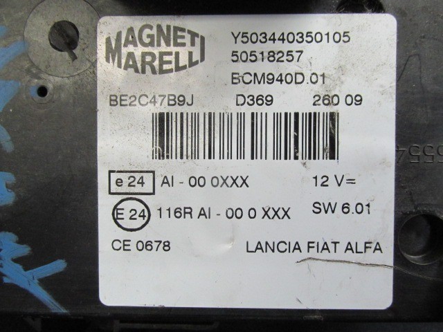 Alfa Romeo Giulietta immobiliser doboz 50518257