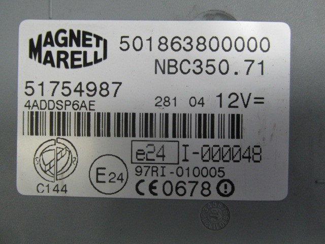 Fiat Idea, Lancia Musa immobiliser doboz 51754987