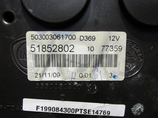 Fiat Punto Evo 51852802 számú óracsoport