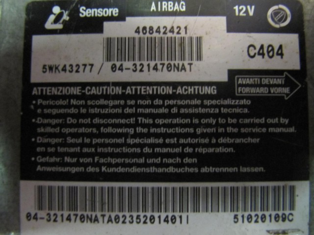 Alfa Romeo 147 légzsák indító elektronika 46842421