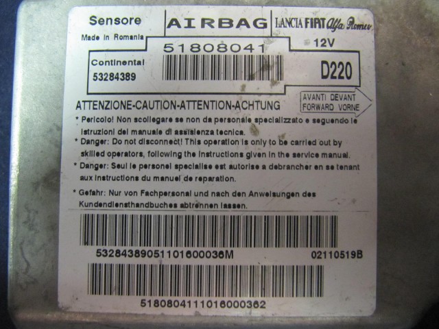 Lancia Delta 2008-2014 légzsák indító elektronika 51808041