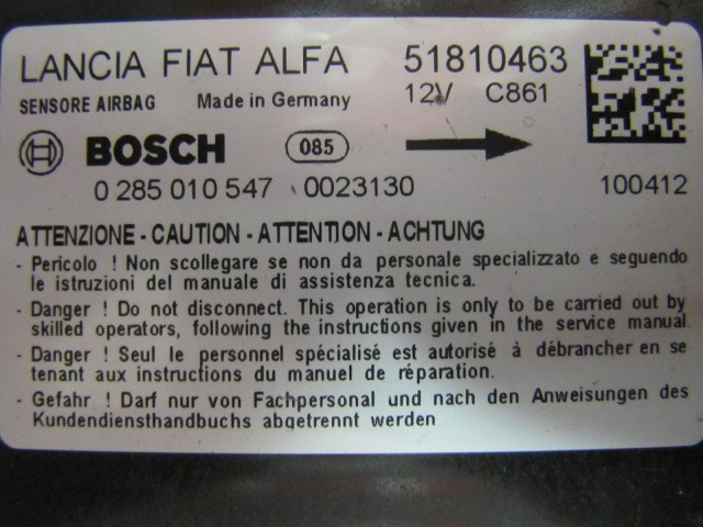 Fiat Doblo III. 51810463 számú légzsák indító elektronika