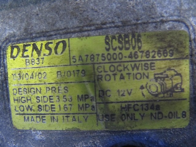 Fiat Idea, Panda, Punto II.- III., Stilo, Lancia Ypsilon, Musa klímakompresszor 46782669