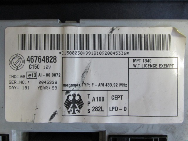 71907 Fiat Punto II. 1,9 Diesel motorvezérlő szett 46760545