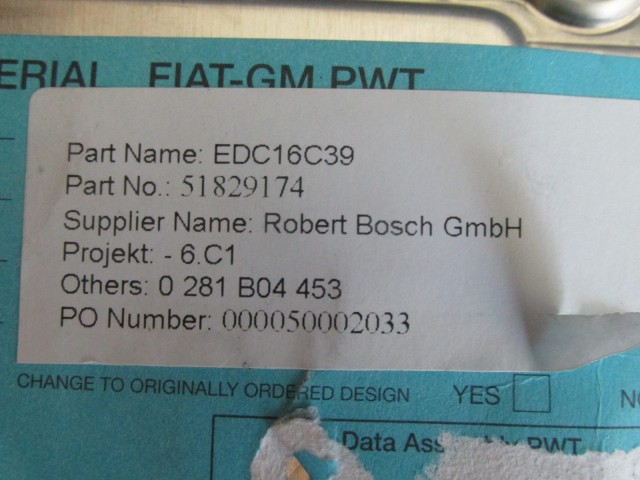 71913 Fiat Linea 1,6 Jtd motorvezérlő szett 0281B04453