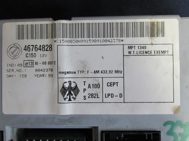 71922 Fiat Punto II. 1,9 Diesel motorvezérlő szett 46760545