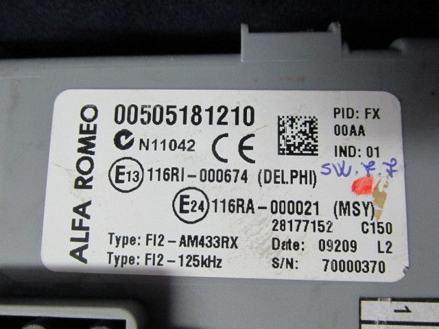 71945 Alfa Romeo Mito 1,4 benzin motorvezérlő szett 51868975