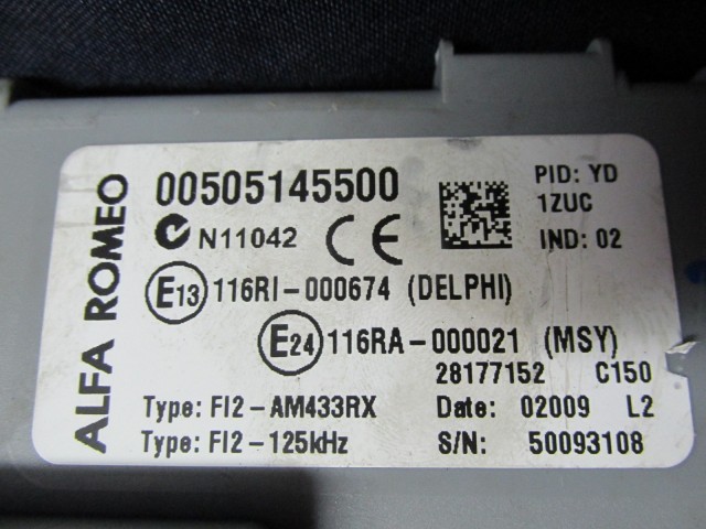 71946 Alfa Romeo Mito 1,4 benzin motorvezérlő szett 51875963