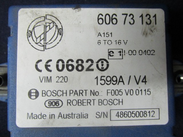 72014 Alfa Romeo 156 2,0 benzin motorvezérlő szett 0261S01029