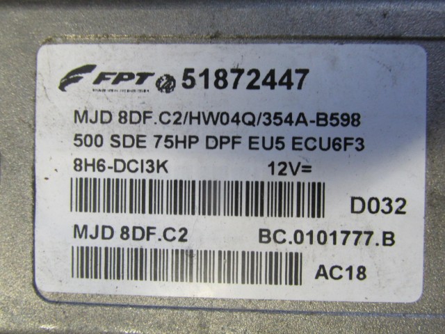 72151 Fiat 500 1,3 Jtd motorvezérlő 51872447