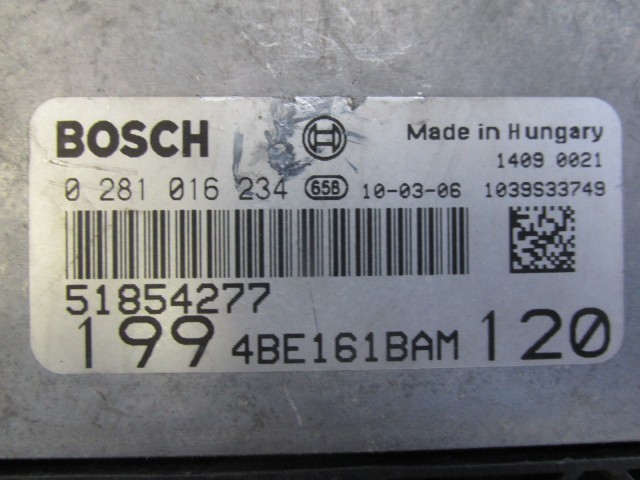 Fiat Grande Punto, Punto Evo 1,6 16v Mjet motorvezérlő 51854277, 0281016234