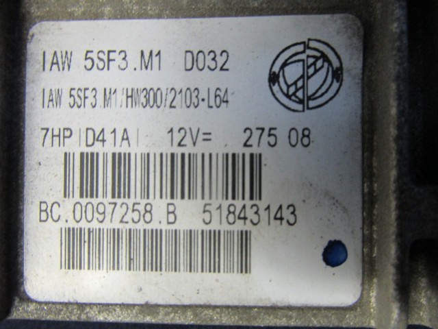 Fiat Grande Punto 1,2 benzin motorvezérlő 51843143