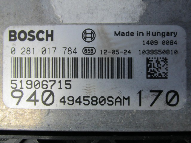 Alfa Romeo Giulietta 2,0 16v Mjet motorvezérlő 51906715, 0281017784