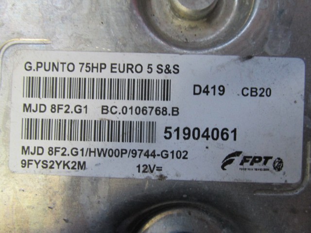 Fiat Grande Punto 1,3 16v Diesel motorvezérlő 51904061
