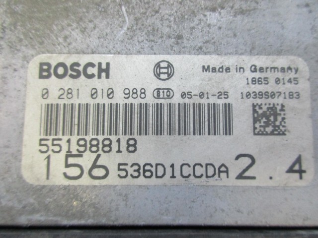 71998 Alfa Romeo 156 2,4 Jtd motorvezérlő szett 0281010988