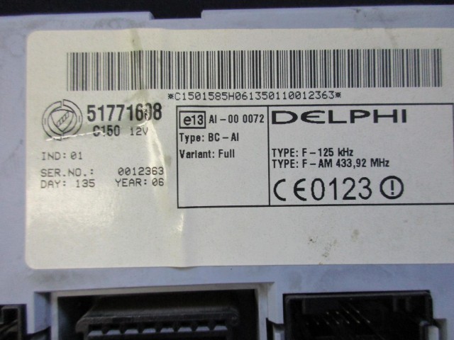 Fiat Doblo 2005-2009 immobiliser doboz 51771608