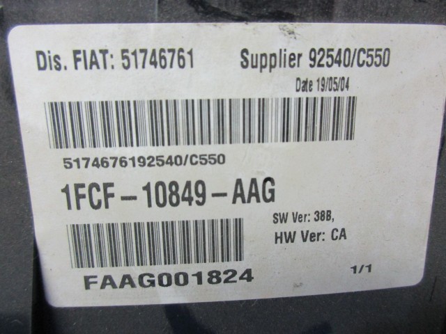 Fiat Stilo benzines, egy csatlakozós óracsoport 51746761