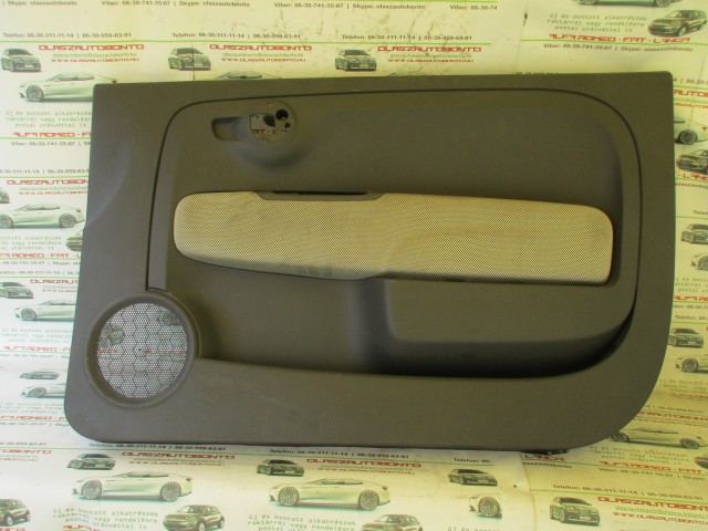 Kárpit137 Fiat 500 fekete fehér kockás, szövet, jobb oldali ajtókárpit