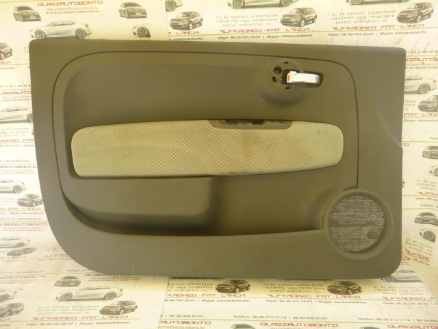Kárpit427 Fiat 500 fekete fehér kockás, szövet, bal első ajtókárpit