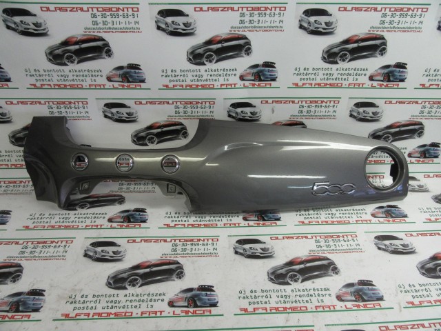 Fiat 500 735445997 számú , jobb oldali, sötét szürke színű műszerfalpárna betét