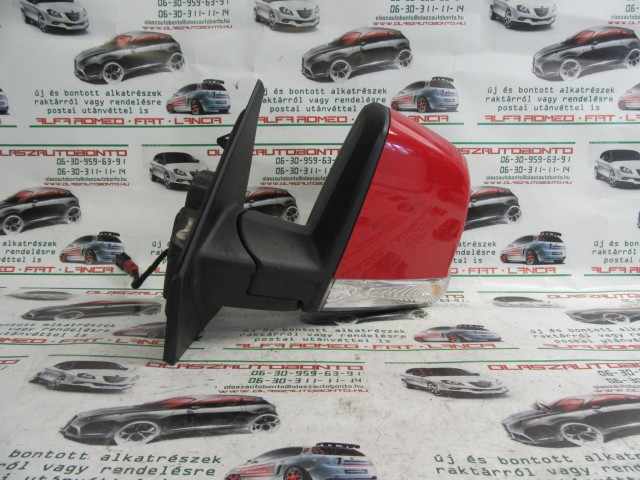 Fiat Doblo III. piros színű, elektromos, bal oldali tükör 