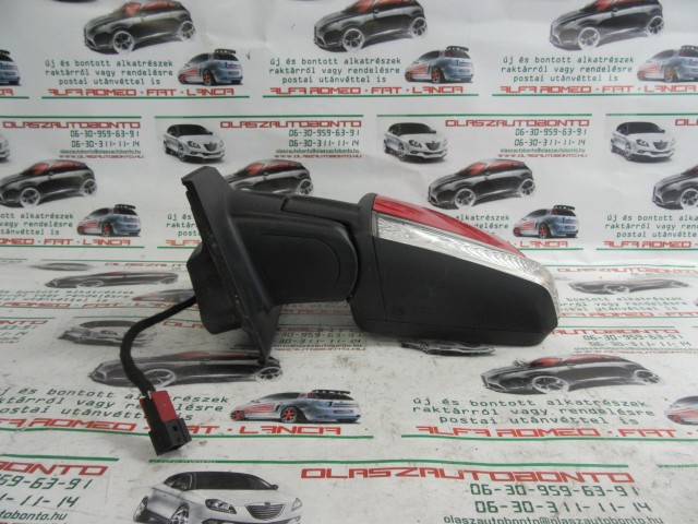 Fiat Doblo III. piros színű, elektromos, bal oldali tükör 