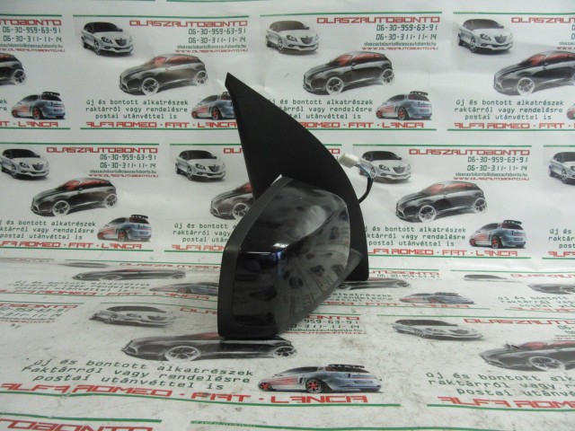 Fiat Panda II. fekete színű, elektromos, jobb oldali tükör