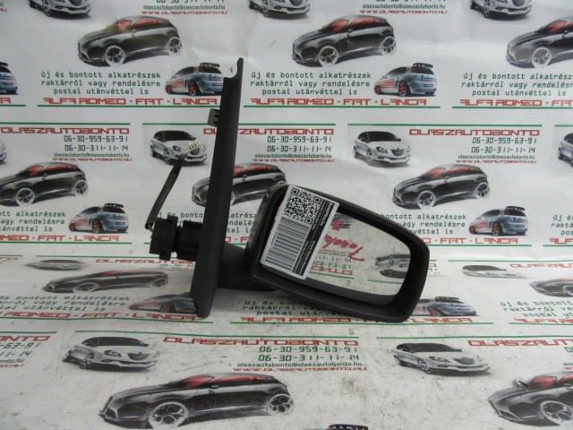 Fiat Panda II. fekete színű, elektromos, jobb oldali tükör