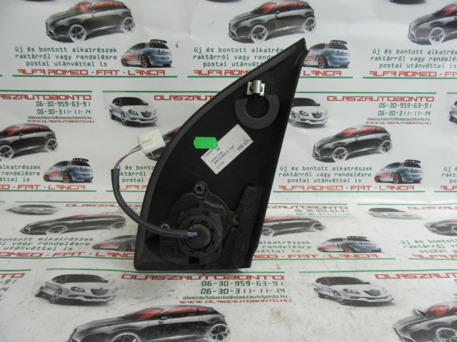 Fiat Panda II. fekete színű, elektromos, jobb oldali tükör