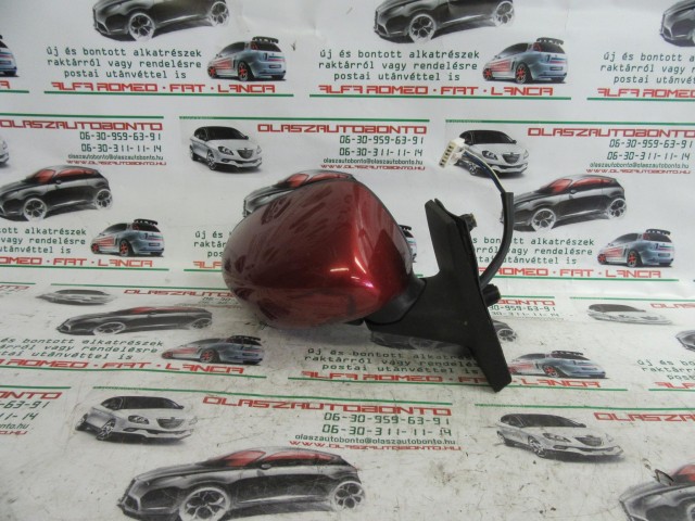 Fiat Idea/Lancia Musa piros színű, elektromos, jobb oldali tükör 