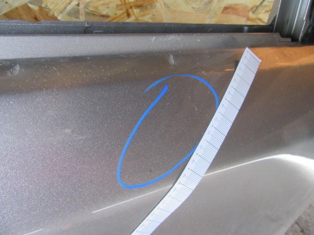 Ajtó36020 Fiat Panda II. ezüst színű, jobb hátsó ajtó a képen látható sérüléssel