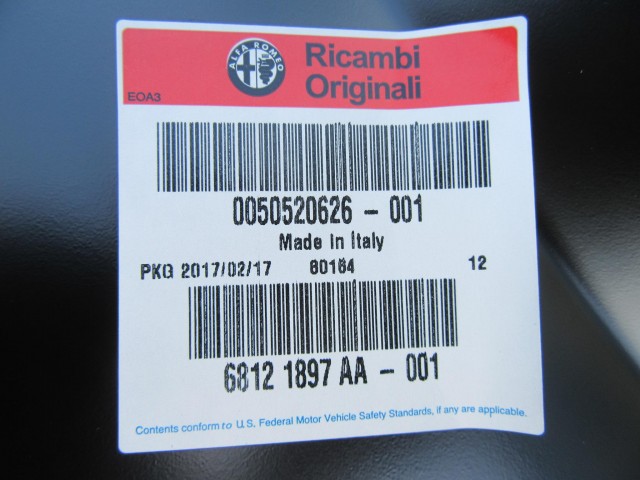 Alfa Romeo Giulietta gyári új, jobb első sárvédő 50520626