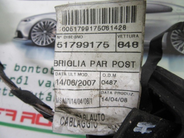 Lancia Musa 51799175 számú, hátsó lökhárító kábel köteg