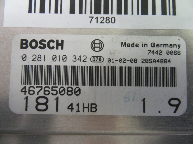 Fiat Marea 1,9 8v Jtd 110 Le motorvezérlő 46765080