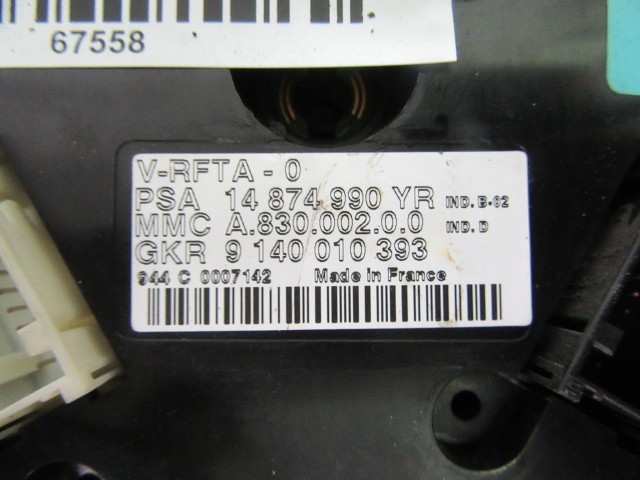 Fiat Ulysse, Lancia Phedra fűtéskapcsoló 14874990YR