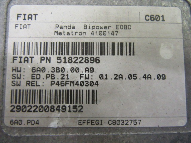 Fiat Panda II. 1,2 8v benzin-cng motorvezérlő  51822896