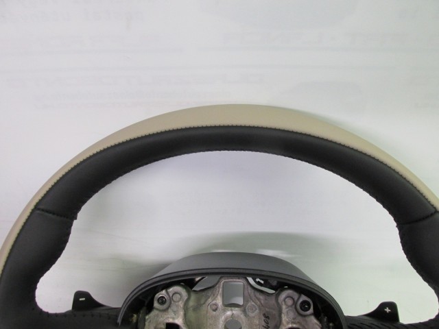 Fiat 500 L gyári új bézs, fekete bőr kormánykerék, kormányváltó kapcsolókkal 735560307