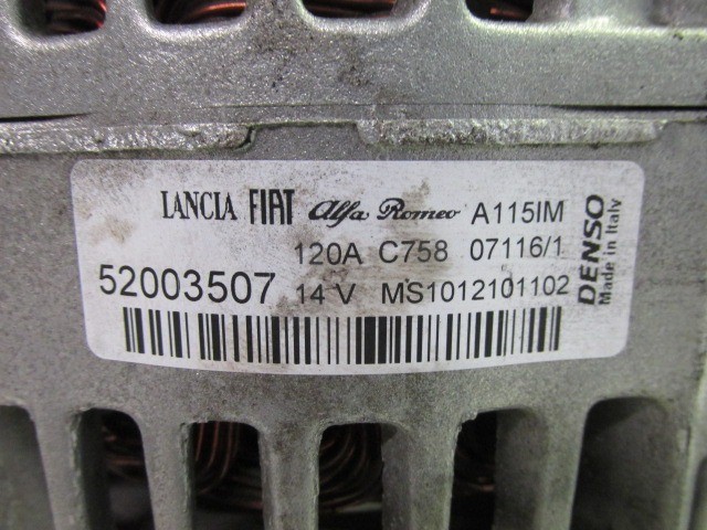 Alfa Romeo 159, MiTo, Brera, Spider, Fiat Doblo ,Ducato, Croma, Bravo, Idea, Linea, Lancia Musa, Delta Diesel generátor 52003507