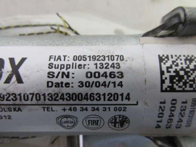 Fiat 500 2007-2015 jobb oldali függönylégzsák 51923107