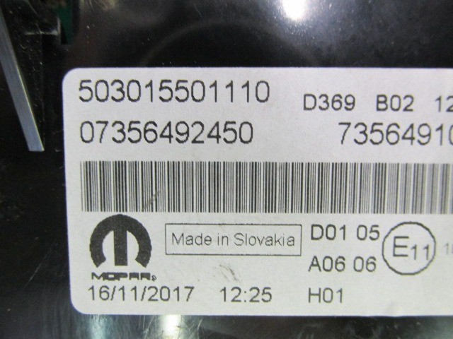 Fiat 500FL 735649245 számú óracsoport