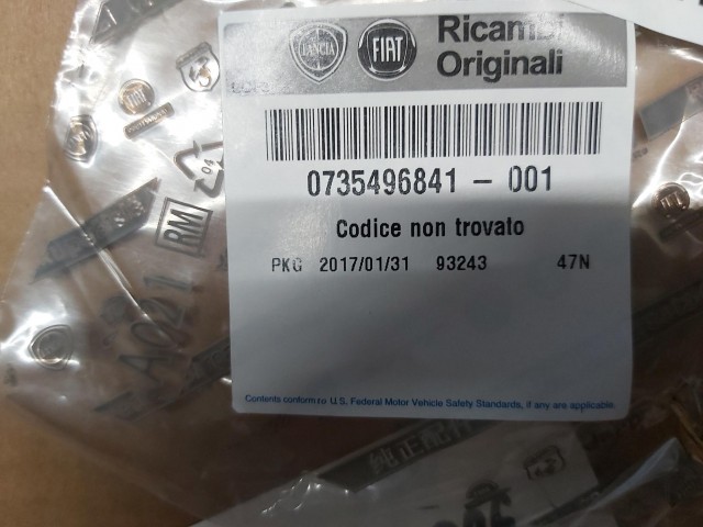 Fiat 500 gyári új hátsó embléma Diesel  735496841