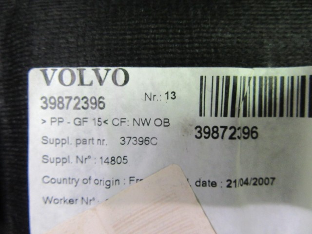 105059 Volvo C30 csomagtér padlókárpit 39872396