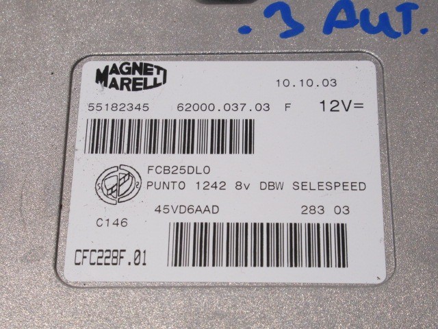Fiat Punto III. 1,2 8v benzin robotváltó vezérlő elektronika 55182345