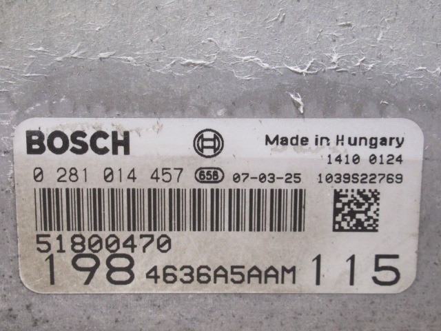 Fiat Bravo 2007-2014 Diesel motorvezérlő 0281014457