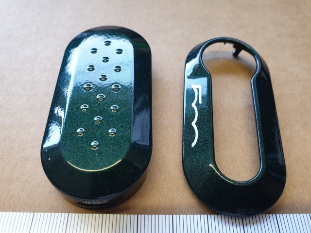 Fiat 500 gyári új, sötét zöld színű kulcsház 50927025