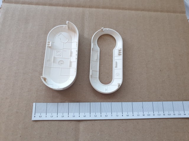 Fiat 500  gyári új, gyöngyház és piros színű kulcsház 71805963