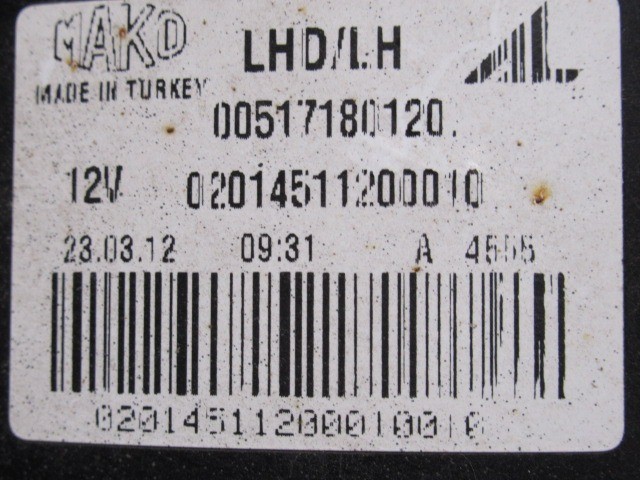 Alfa Romeo MiTo, Fiat Grande Punto hátsó ködlámpa 51718012