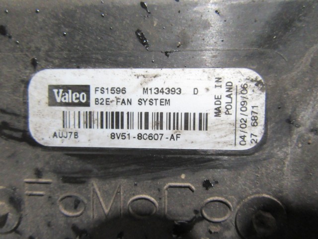 Ford Fiesta 1,6 Diesel hűtőventillátor kerettel 8v518c607af