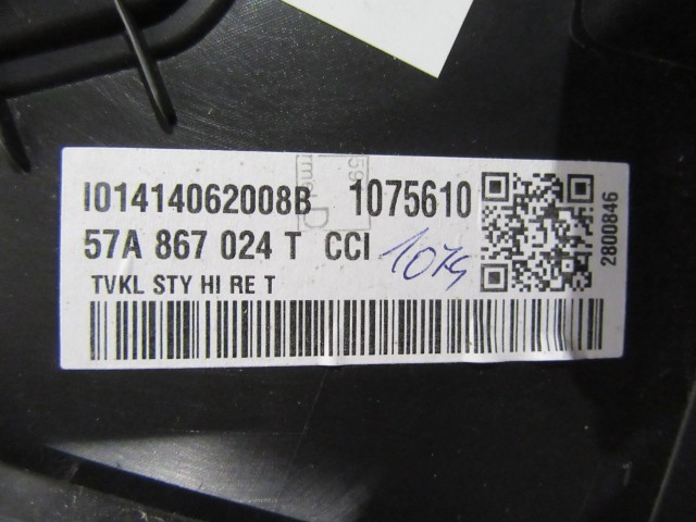 Škoda Karoq jobb hátsó ajtókárpit 57a867024t